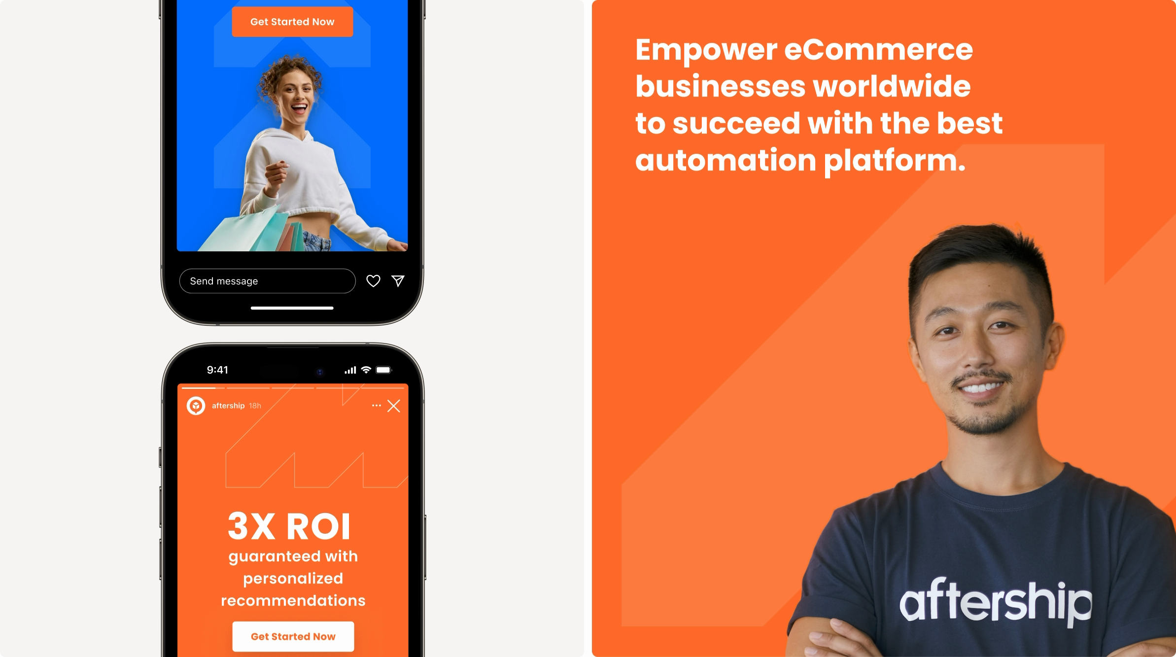 AfterShip web and mobile campaign mockups