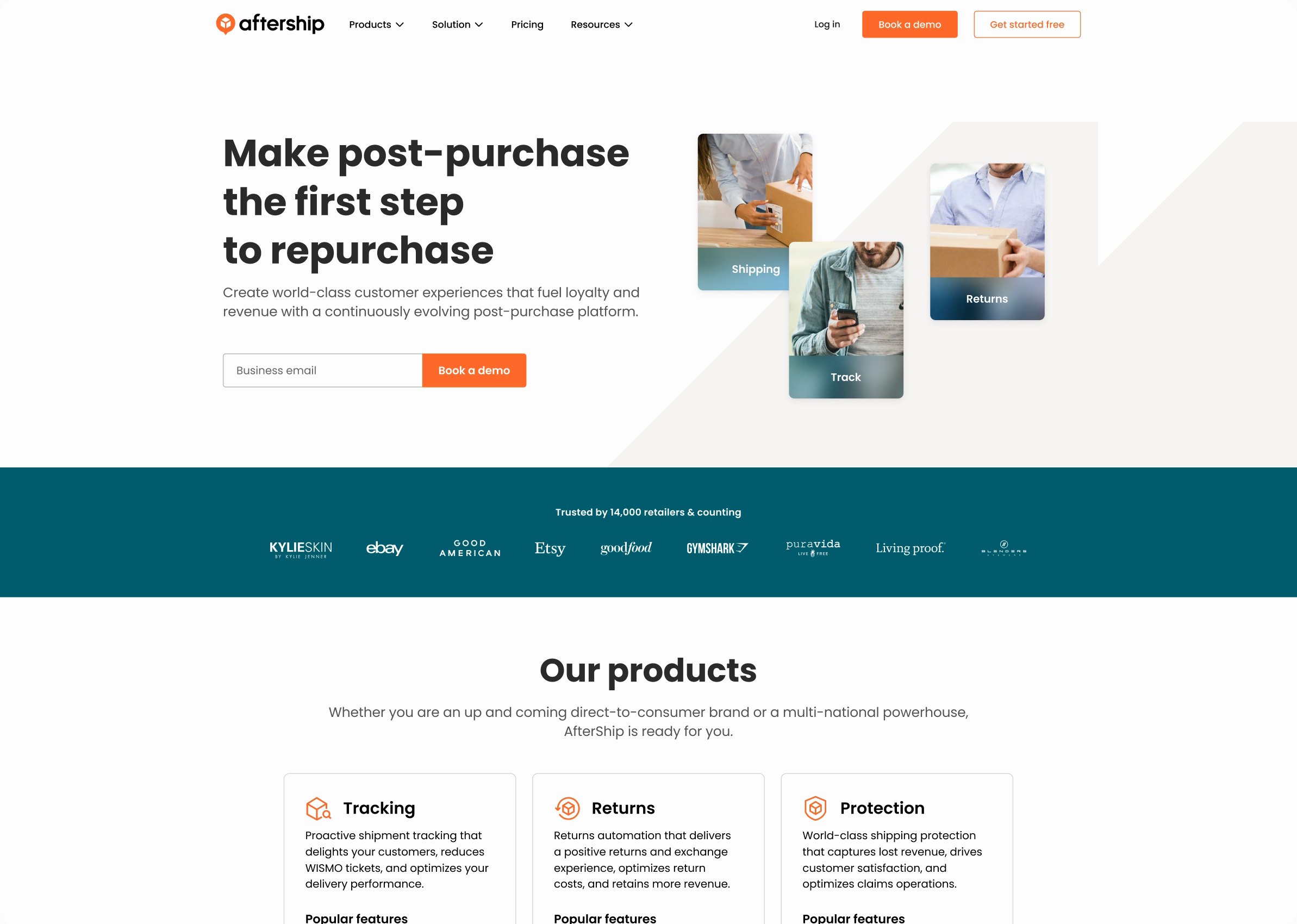 AfterShip demo request page redesign
